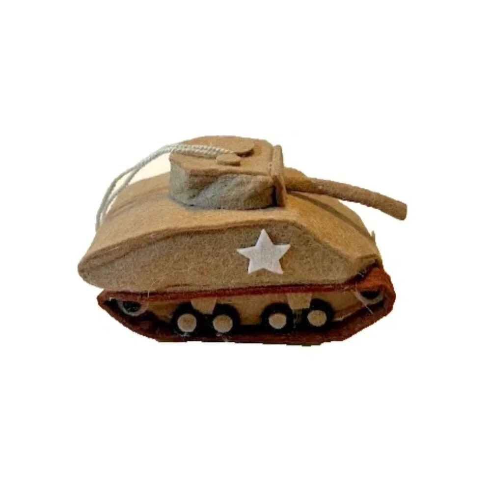 NEW Handcrafted US Army Sherman Tank Wool Felt Model Ornament